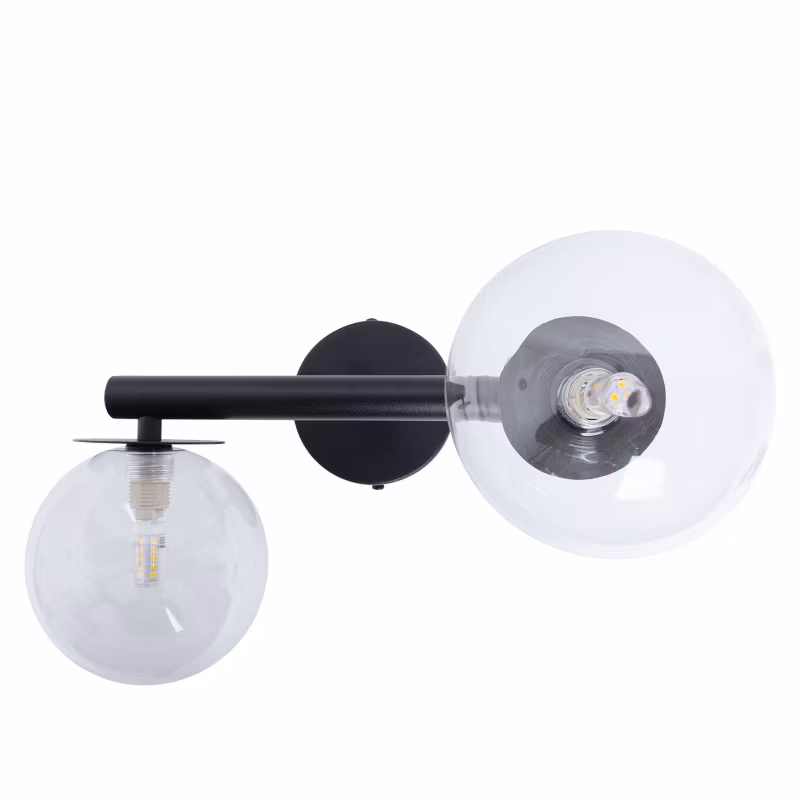 Kinkiet ścienny Sigma Lighting Avola czarno-przezroczysty 2 x G9 x IP20 wym: 19 x 31 x 25 cm – 1 szt.