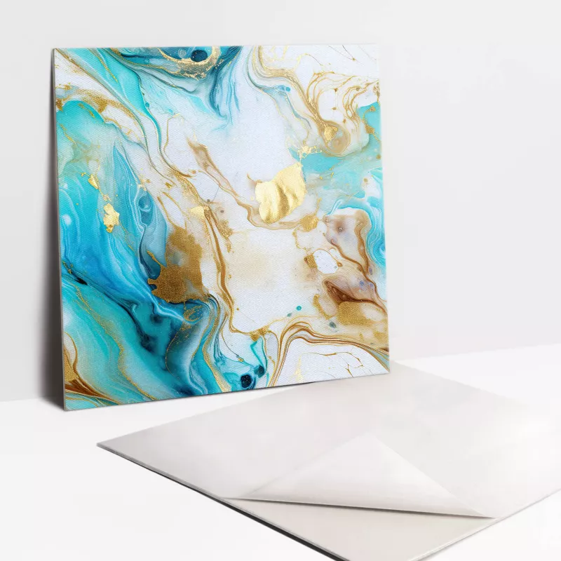 Kafelki samoprzylepne Tulup 30×30 cm Błękitny marmur i złoto 9 szt.