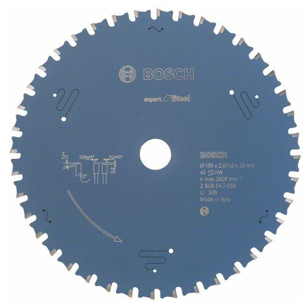 Tarcza do cięcia metalu Bosch Expert 190X20X2/1.6X40T