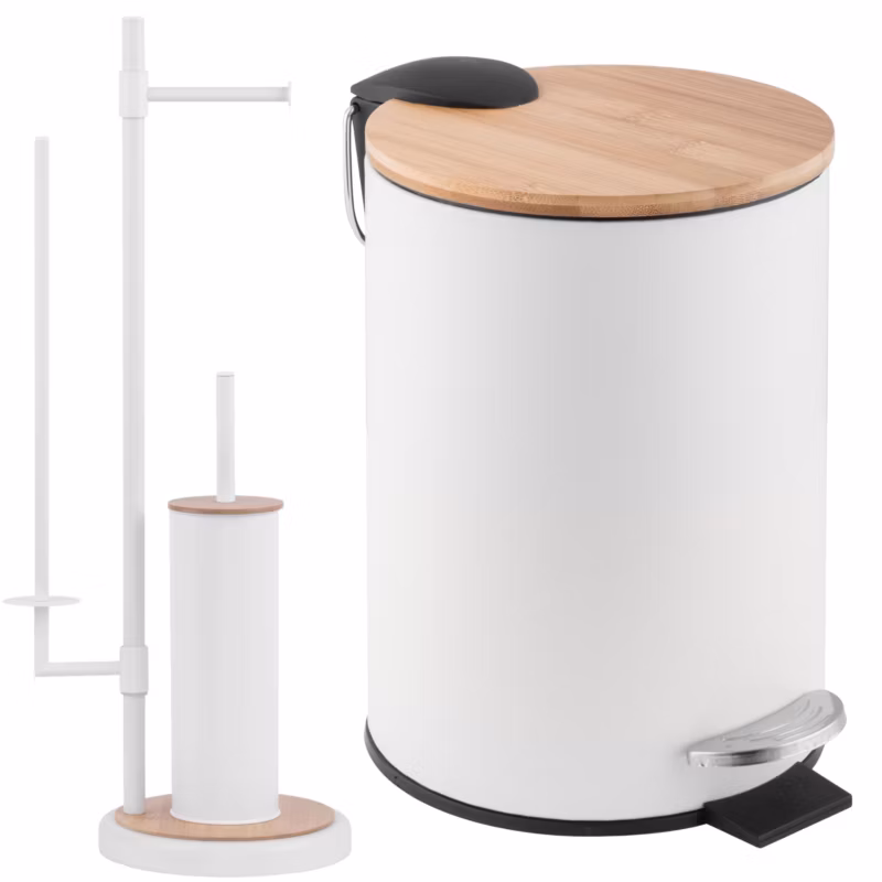 Komplet Yoka Home kosz na śmieci oraz stojak na papier toaletowy i szczotkę – 1 szt.