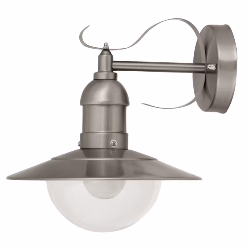 Kinkiet ścienny zewnętrzny Rabalux Oslo chrom satynowany-przezroczysty 1 x E27 x 60W IP44 wym: 26,5 x 24 x 28 cm – 1 szt.