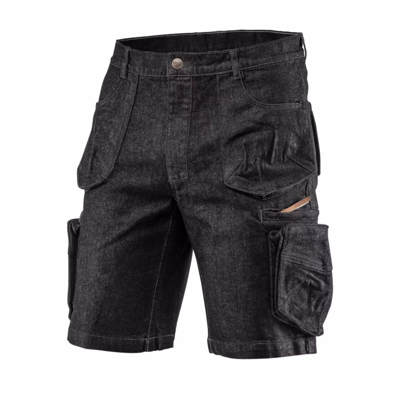 Krótkie spodenki unisex NEO TOOLS XXXL DENIM BLACK, czarne 1 szt.