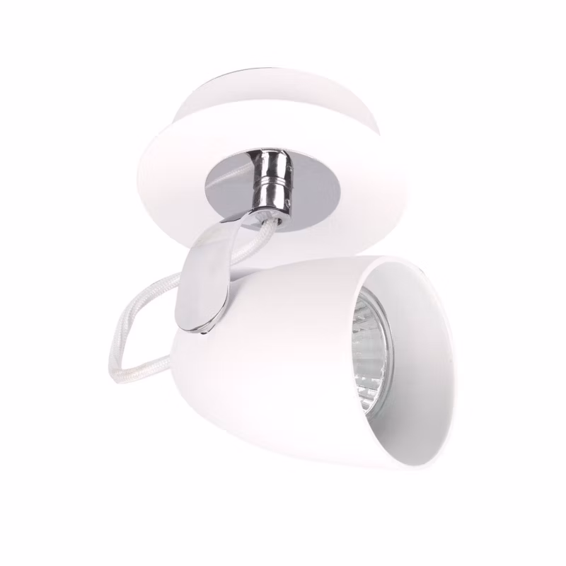 Kinkiet ścienny Italux Oxford biały chromowany styl nowoczesny 1 x GU10 x 50W IP20 wym: 13 x 10 cm – 1 szt.