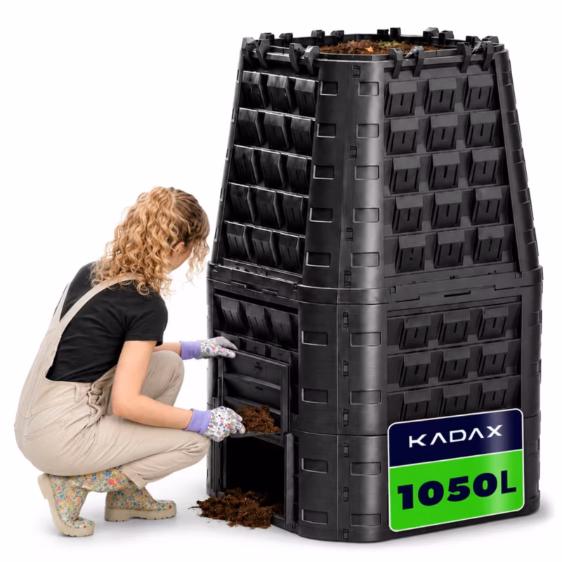 Kompostownik KADAX Ogrodowy Duży modułowy Całoroczny mrozoodporny Nawóz 1050L 1szt.