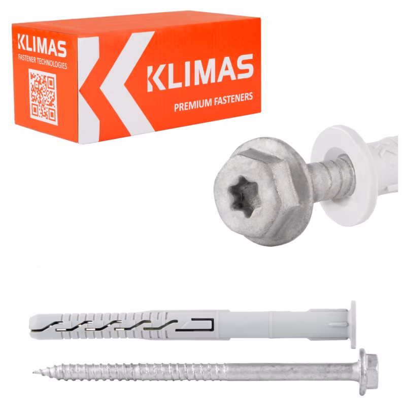 Kołki rozporowe ramowe Klimas KPR-FAST 10×260 mm z kołnierzem 25szt