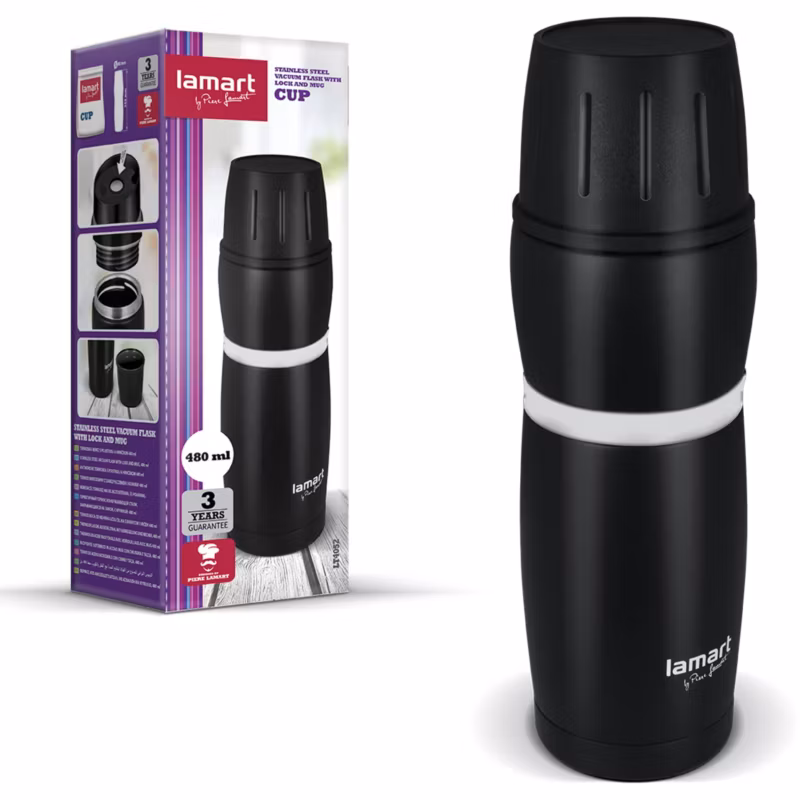 Kubek Termiczny Lamart LT4052 480 ml Czarno-Biały 1szt