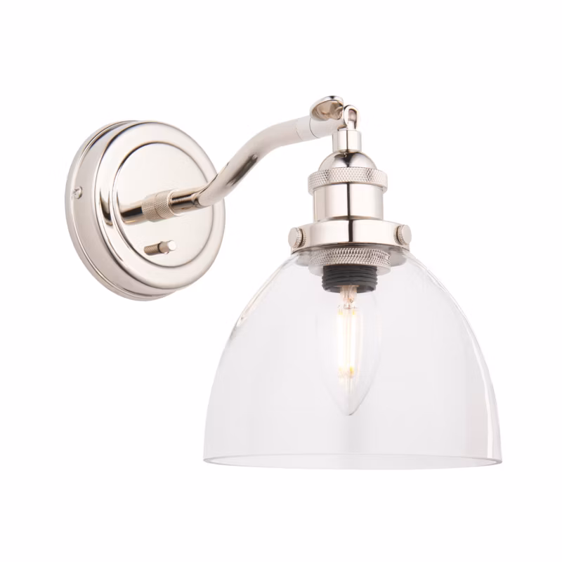 Kinkiet z włącznikiem Endon HANSEN niklowy 1xE14x15W IP20 – 1 szt.