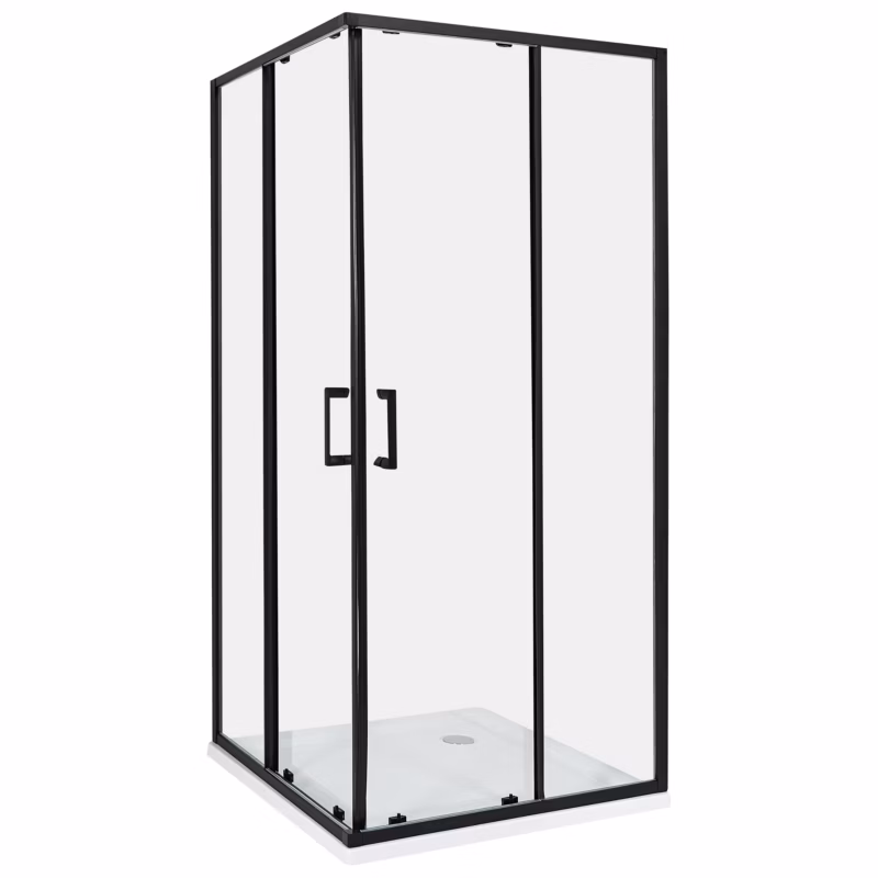 Kabina prysznicowa Tela 90 x 90 x 185 cm Czarny 1 szt.