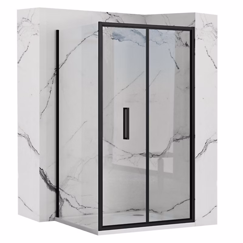 Kabina Prysznicowa Narożna Rea Rapid Fold 90X80X195Cm Czarny 1 Szt