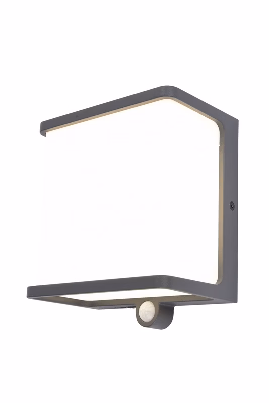 Kinkiet zewnętrzny z czujnikiem Lutec Doblo szaro-biały LED 12W 4000K 1000lm IP44 wym: 17 x 15 x 9 cm aluminium – 1 szt.