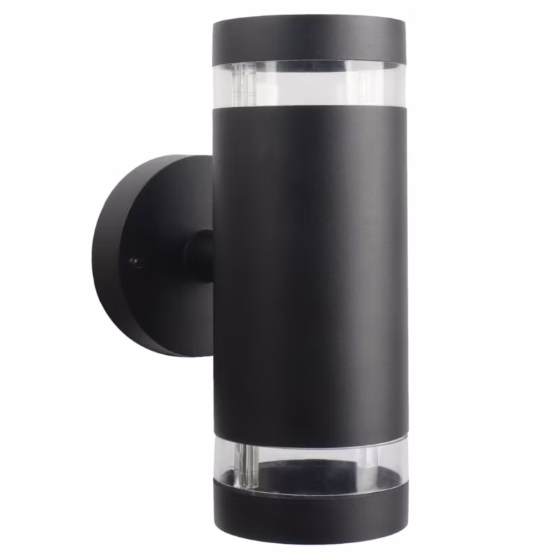 Kinkiet ścienny zewnętrzny Polux Rino czarny piaskowany 2 x GU10 x 12W IP54 wym: 23 x 10,5 x 15,5 cm – 1 szt.