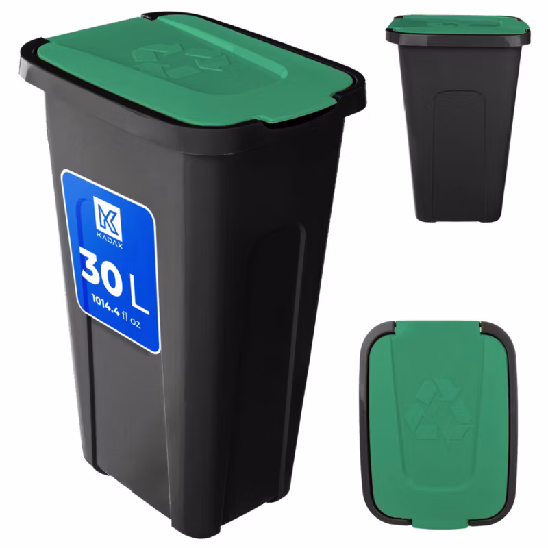 Kosz KADAX Na Śmieci Pojemnik Odpady Do Segregacji 30L Kubeł Śmietnik Z Pokrywą 1szt.