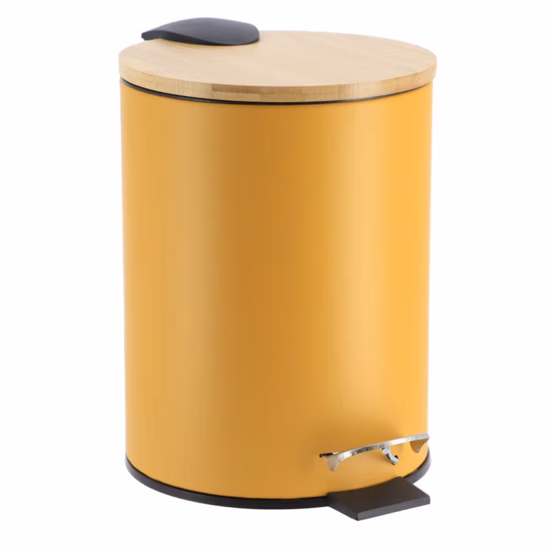 Kosz na śmieci łazienkowy Timeless TENDANCE żółty metalowy 2,5L 1 szt.
