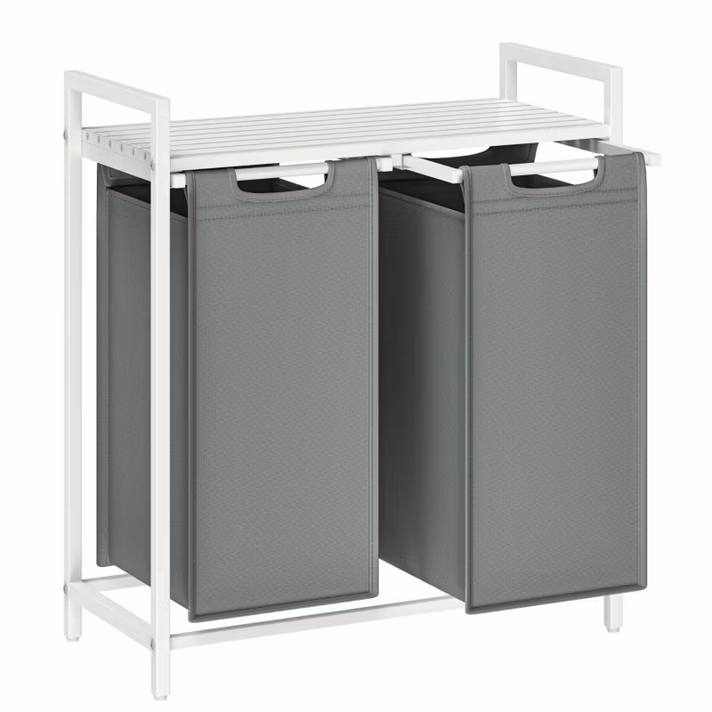 Kosz na pranie LOFT Songmics 2x46l dwie wysuwana komory szary 1 szt.