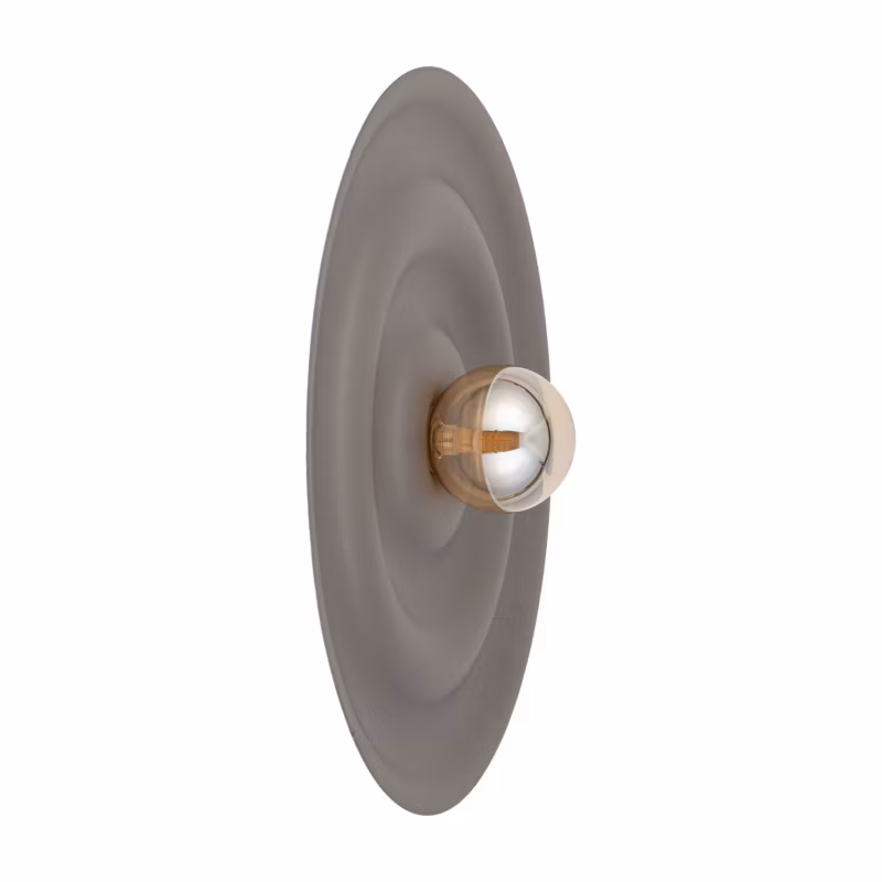 Kinkiet Tk Lighting Onda brązowy tytan L falowany okręgi klosz 1Xg9 – 1szt.