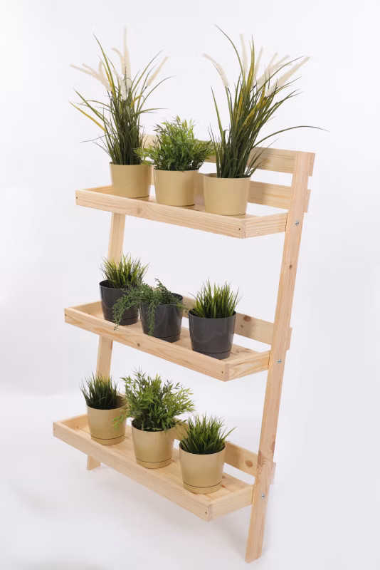 Kwietnik drewniany MODO24 3-poziomowy składany opierany o ścianę 115x77x23 cm naturalny eko 1 szt.
