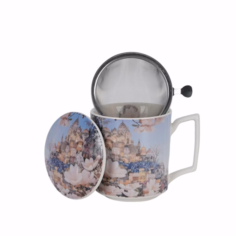 Kubek City of Magnolias DUO porcelanowy z zaparzaczem 450 ml 1 szt.