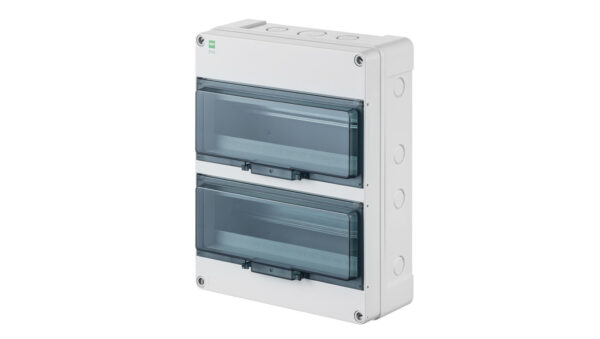 Rozdzielnica hermetyczna HERMETICA RN 2×12+2 400V AC 1000V DC PE+N dymny IP65 2209-01