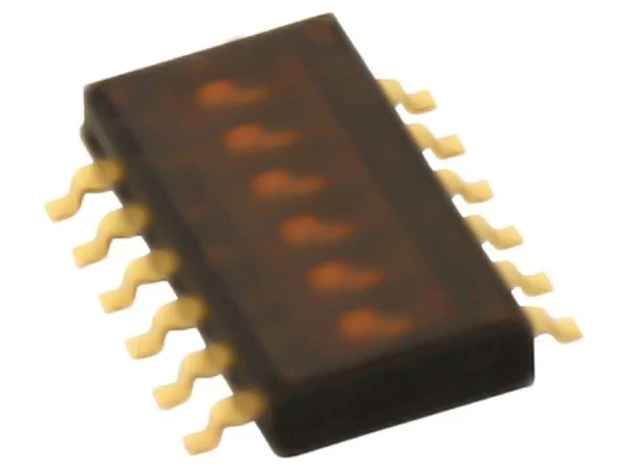 Przełącznik DIP‑SWITCH Ilość sekcji 6 ON‑OFF 0,025A/24VDC A6H‑6102