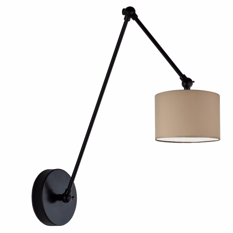 Kinkiet Volta Light Factory Soul Czarny/Cappuccino Abażur 1xE27 1szt.