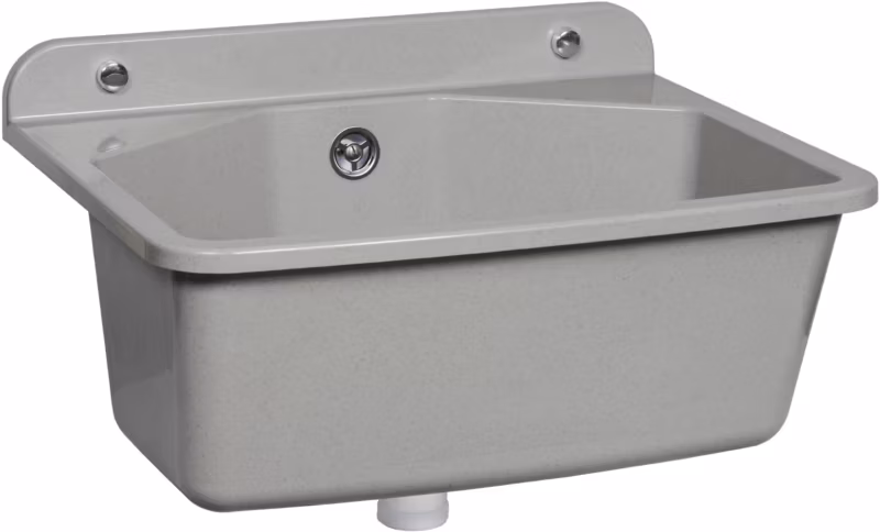 Komora gospodarcza Ferro 46×37 cm szara poliester wpuszczana/naścienna syfon 1 szt.