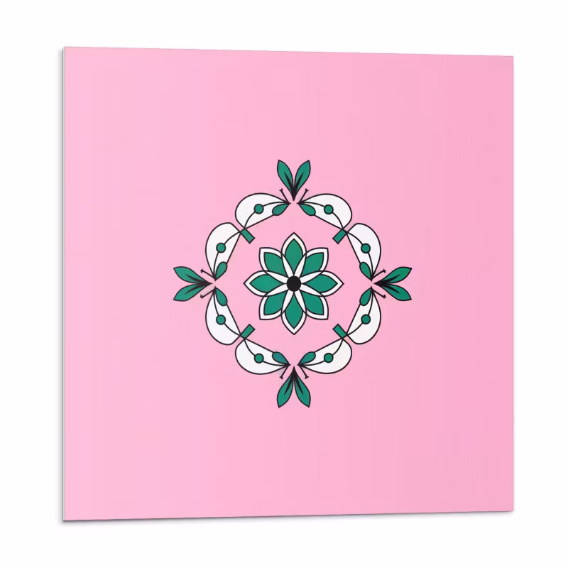 Kafelki samoprzylepne Wallfluent 30×30 cm Roślinny design z bukietem liści 9 szt.