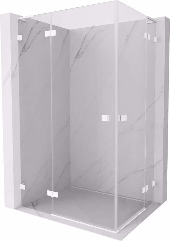 Kabina prysznicowa Mexen Lunar L Duo uchylna 100 x 75 cm transparent biała 1 szt.