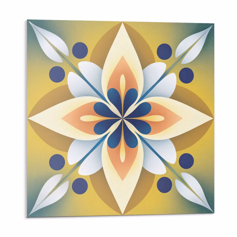Kafelki samoprzylepne Wallfluent 50×50 cm Mandala z kwiatowymi detalami 4 szt.