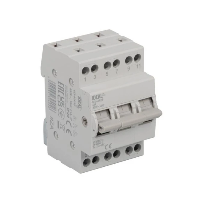 Przełącznik instalacyjny I‑0‑II KCS‑63A/3P 63A 230/400V AC 50Hz 3P IP20 39402