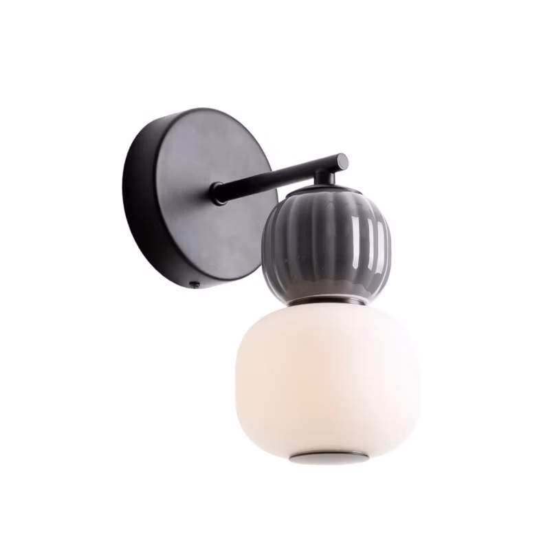 Kinkiet ścienny ryflowany Maxlight MODERN czarno-szary LED 5W biały ciepły 3000K 406lm IP20 – 1 szt.