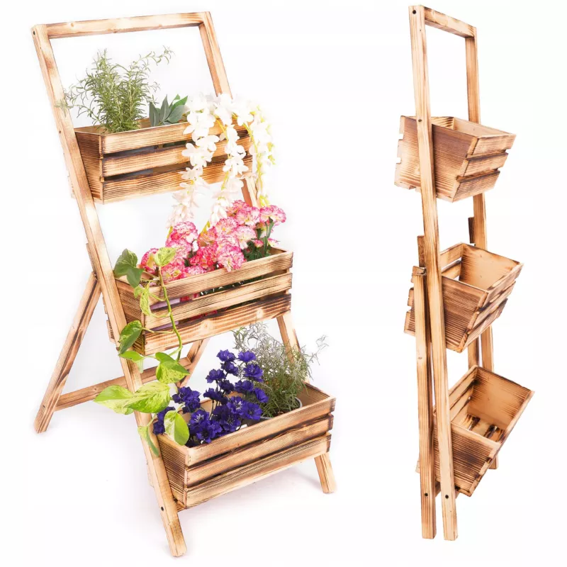 Kwietnik stojący Eco Deco 110 cm wysokość opalany kaskadowy 3 rzędy 1 szt.