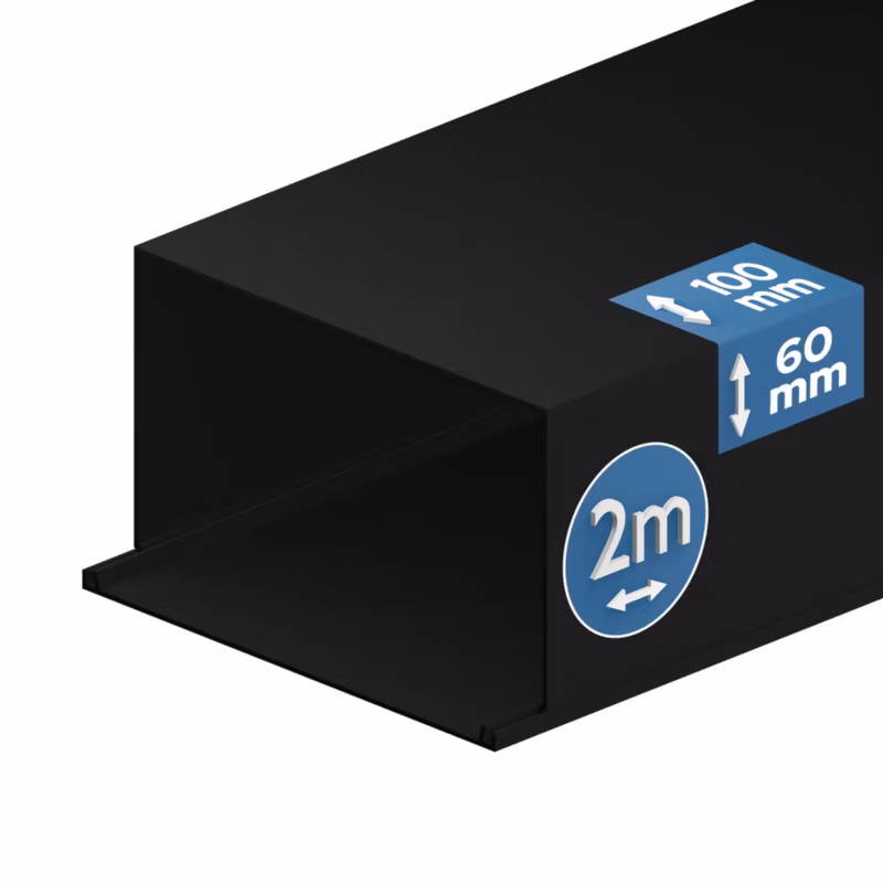 Kanał elektroinstalacyjny Edo 100/60 2m Ciemny Antracyt 1 szt.