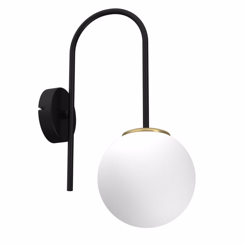 Kinkiet ścienny Luminex Cambridge czarno-biały-mosiądz styl minimalistyczny 1 x E14 x 15W IP20 wym: 34 x 16 x 26 cm – 1 szt.