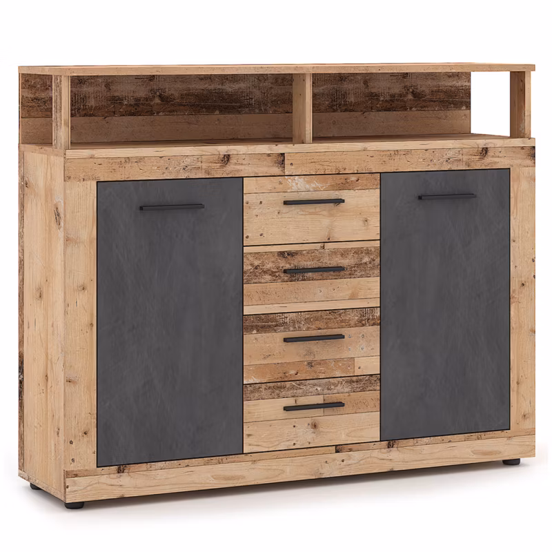 Komoda Mebel Elite z Szufladami Do Salonu Przedpokoju Dąb Grafit BLAGO 120 cm 1 szt