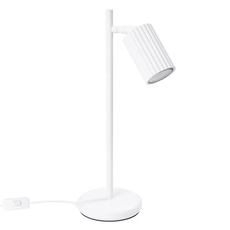 Lampa biurkowa Sollux Lighting Karbon biała 1 x GU10 x 10W IP20 wym: 43 x 14.5 x 19.5 cm aluminium – 1 szt.
