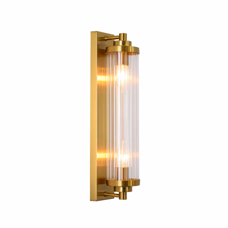 Kinkiet ścienny Light Prestige Lorenzo złoto-transparentny 2 x E14 x 40W IP20 wym: 42 x 8 cm – 1 szt.