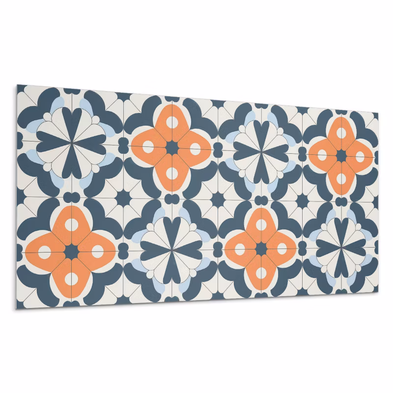 Kafelki samoprzylepne Wallfluent 60×30 cm Florystyczny wzór w kaflach 6 szt.