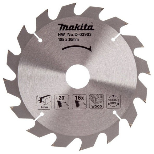 Tarcza do cięcia drewna 185×30 16 zębów Makita D-03903