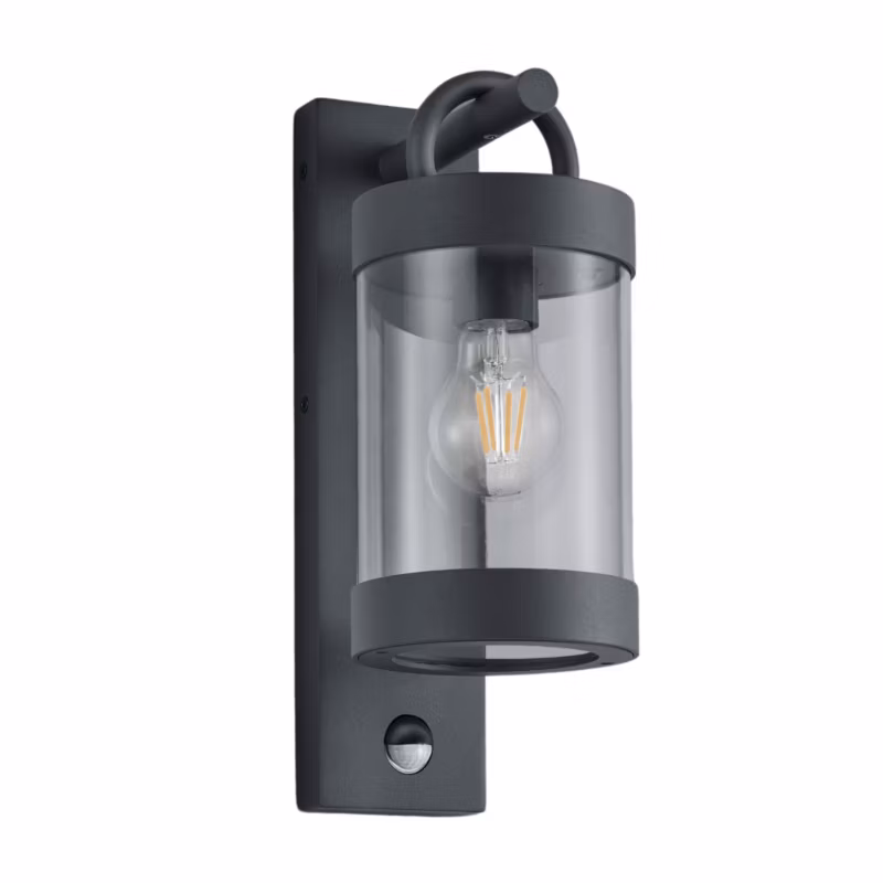 Kinkiet zewnętrzny z czujnikiem Trio Sambesi antracyt 1 x E27 x 28W IP44 wym: 33 x 12,5 x 12,5 cm – 1 szt.