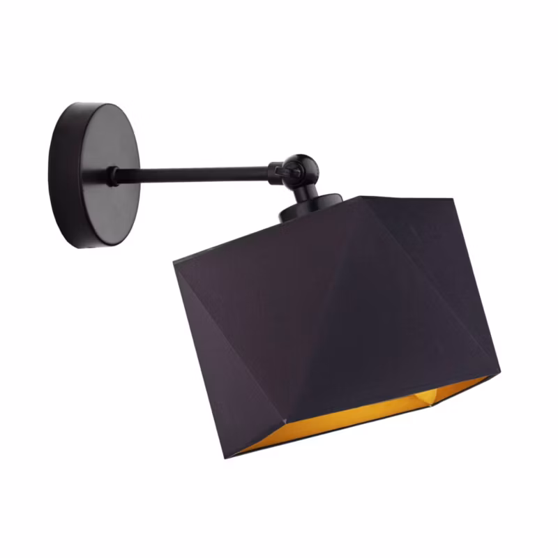 Kinkiet Volta Light Factory Loko Czarny/Czarny ze złotem Abażur 1xE27 1szt. 5903628755978