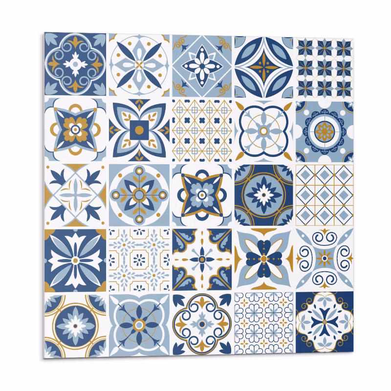 Kafelki samoprzylepne Wallfluent 50×50 cm Motywy ornamentów kaflowych 4 szt.