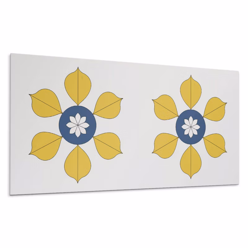 Kafelki samoprzylepne Wallfluent 60×30 cm Wzór kwiatów otoczony liśćmi 6 szt.