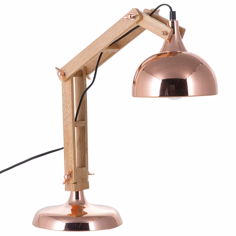 Lampa biurkowa Salado Regulowana Drewno Miedziany 1 szt.