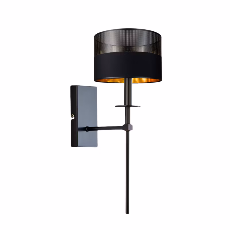Kinkiet Volta Light Factory Loon Czarny/Czarny ze złotem Abażur 1xE27 1szt.
