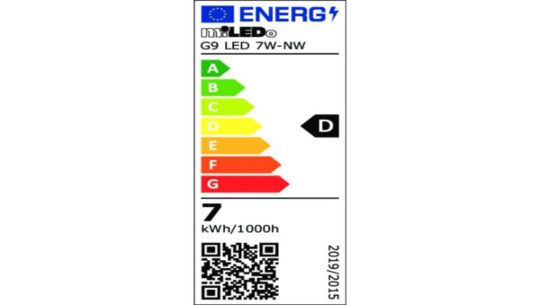 Żarówka LED G9 LED 7W-NW 950lm 4000K barwa neutralna kąt świecenia 320st. 31523