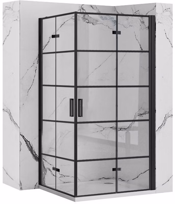 Kabina Prysznicowa Narożna Rea Molier Double 80X100X190Cm Czarny 1 Szt