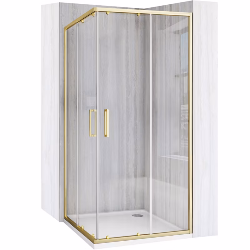 Kabina Prysznicowa Rea City 90X90 Złota Szczotkowana 90X90X190Cm 1 Szt