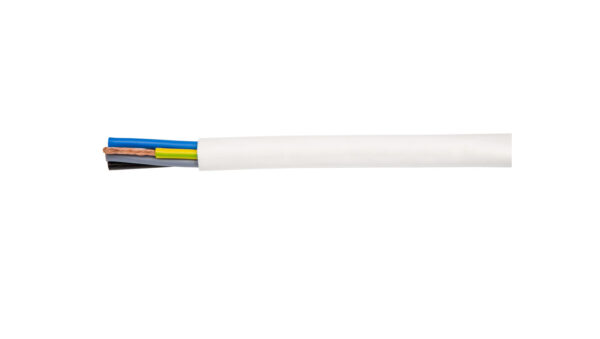 Przewód warsztatowy H05VV-F (OWY) 5×0,75 żo biały 300/500V /100m/