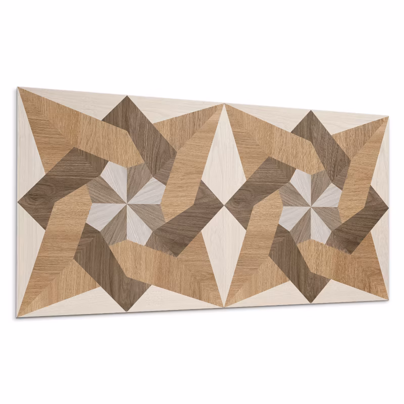 Kafelki samoprzylepne Wallfluent 60×30 cm Wielokątowy wzór drewnianej mozaiki 6 szt.