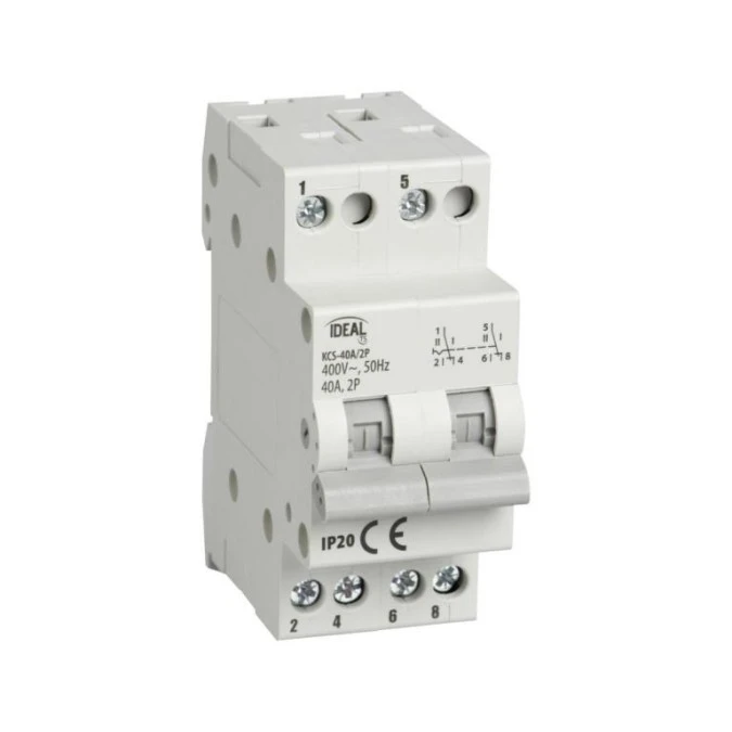 Przełącznik instalacyjny I‑0‑II KCS‑40A/2P 40A 230/400V AC 50Hz 2P IP20 23256